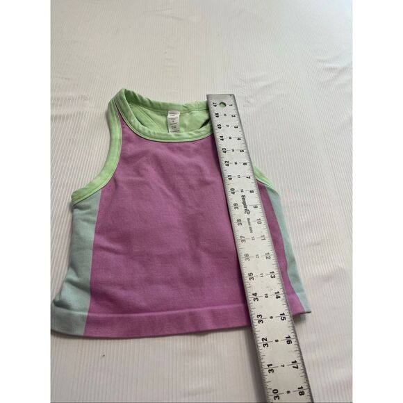 Cream Yoga Workout Tank Top Biker Short 2 Pc Set Size Small - Picture 5 of 14